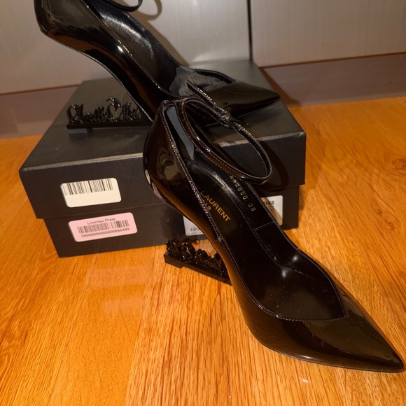 Saint Laurent Black Patent “Appelle Moi” Opyum Pumps (Size 38) — Authentic - Picture 2 of 4